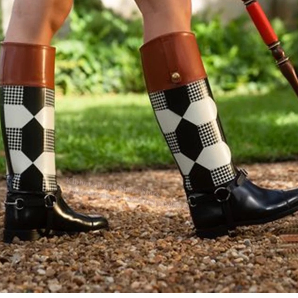 Plaid Riding boots